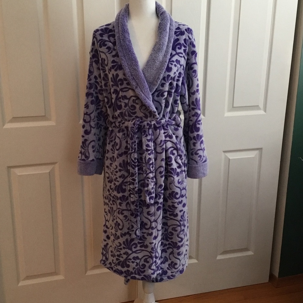 Purple Floral Loungewear Gothvibe  Women's Robe Size L